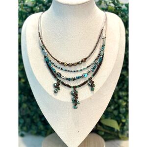 Abalone, Pearl, Wood  & Glass Multistrand Necklace - Coldwater Creek